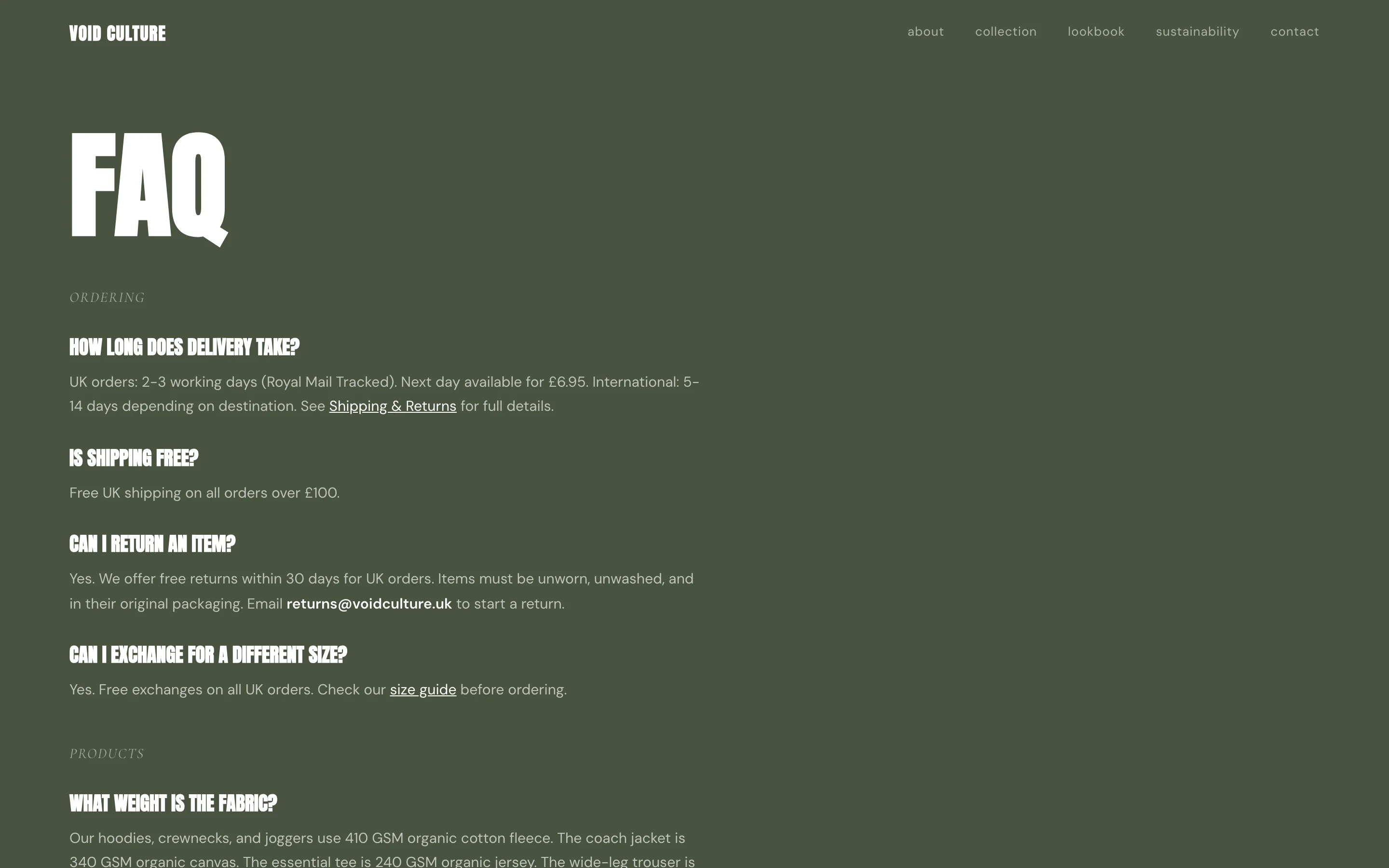 FAQ screenshot