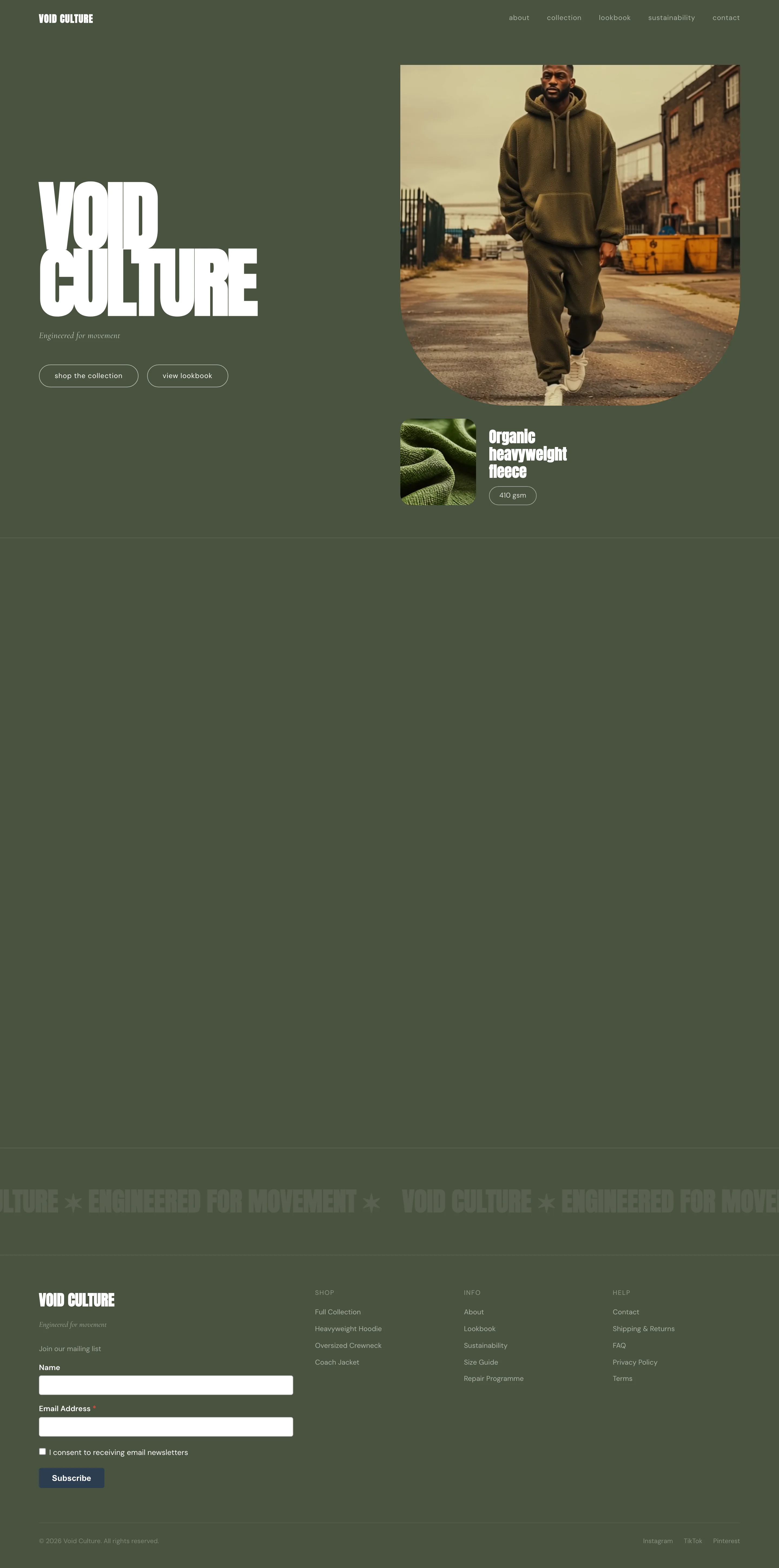 Full-page screenshot of Void Culture