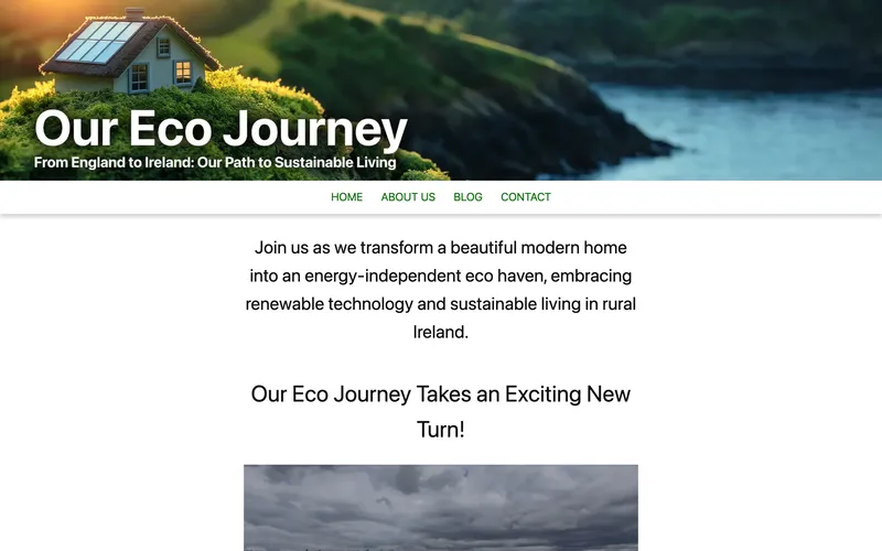 Our Eco Journey homepage screenshot
