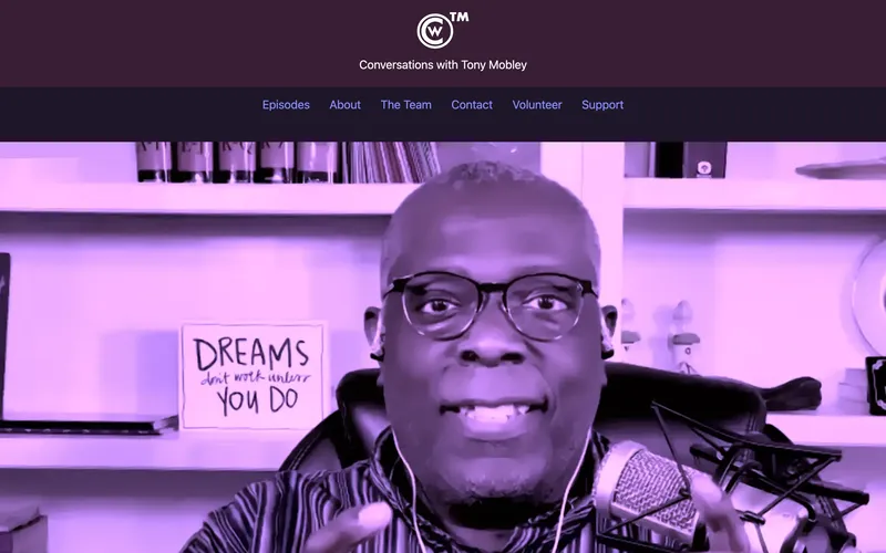 Conversations with Tony Mobley homepage screenshot