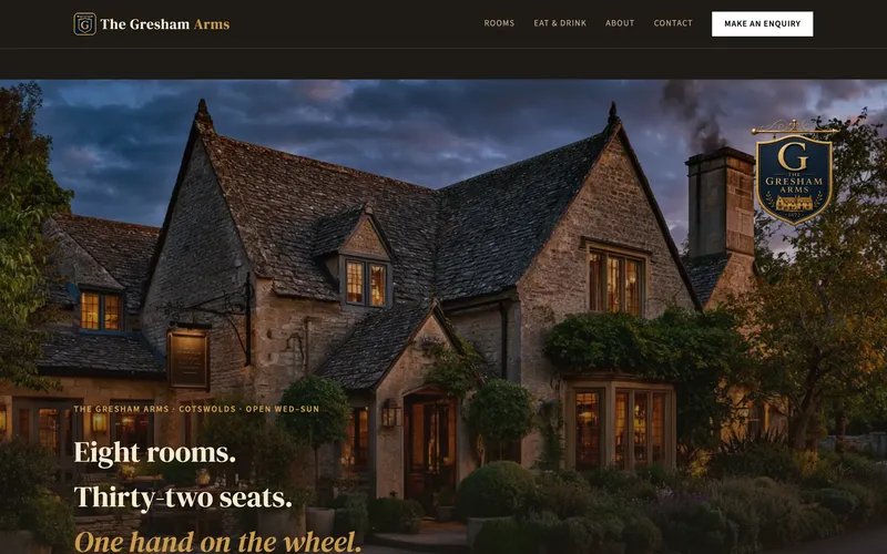 The Gresham Arms homepage screenshot